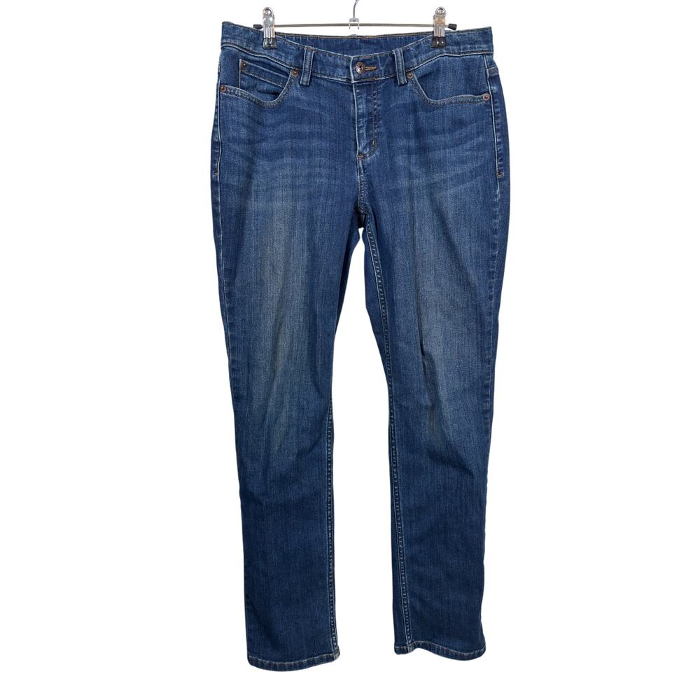 Duluth Trading Co DuluthFlex Daily Denim Jeans Womens 8 Blue Straight Stretch